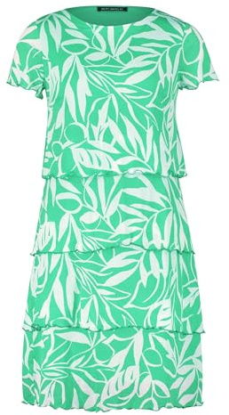 Betty Barclay Damen Stufenkleid mit U-Boot-Ausschnitt 42, Green/Cream