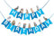 BRUBAKER Happy Birthday Wimpelkette mit Katzen - Geburtstag Deko Party Banner - Geburtstagsgirlande Dekoration für Jungen und Mädchen - Geburtstagsdeko Tiere Girlande für Geburtstagsfeier - Blau