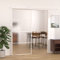 IKAYAA Puerta Corredera de Aluminio y Vidrio Puerta Corrediza 90 x 205 cm Puertas Interior Cristal para Sala de Estar Salón Oficina, Blanca(Se excluyen guia puerta corredera）1