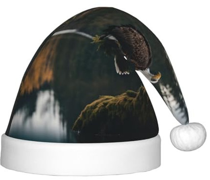 Flying Eagle Plüsch-Weihnachtsmannmütze, bequeme Weihnachtsmütze für Weihnachten, Partygeschenke, passend für Jugendliche, 1 Packung