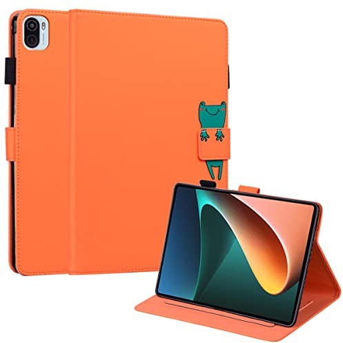 Mldjomid Custodia Protettiva Compatibile con Xiaomi Pad 5/ Pad 5 Pro 11 Pollici 2021 Flip Pelle PU Tablet Case Cover con Supporto e Slot per Scheda per Xiaomi Pad 5 Pro 5G 11 Tablet, Arancione
