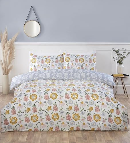 Rapport Home Victorian Bloom Floral Microfibre Single Bedding Set | Reversible, Luxurious Softness, Durable Comfort, Easy Care, Elegant Bedroom Decor for All Seasons, Multi