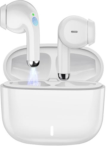 Wireless Earbuds for iPad 10th Generation Bluetooth 5.3 Headphones for iPhone 16 15 Pro iPad Pro 13 M4 iPad Air 11 M2 with Mic HiFi Stereo Sound Headphones Touch Control Noise Reduction