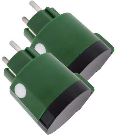 LED ATOMANT Pack 2x Enchufe Inteligente Exterior 16A, Enchufe Redondo Verde Wifi IP44, Smart Life y Tuya, Compatible con Alexa y Google Assistant