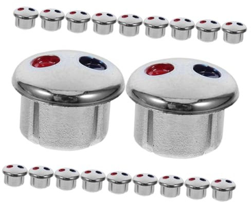 VILLCASE 20pcs Faucet Handle Buttons Hot and Cold Water Signs Tool Parts Accessories Replacement Parts for Faucet Kitchen Sink Tap Indices