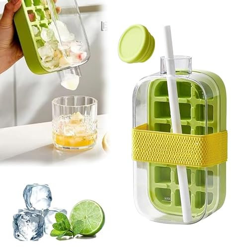 Botella De Hielo De 800 Ml,Botella De Agua Molma De Hielo,Botella Del Fabricante De Hielo De 800 Ml Del Congelador,Sin BPA,Para Bebidas De Verano, Cócteles, Café y Aventuras Al Aire Libre