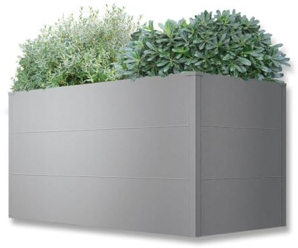 Metzler Hochbeet für den Garten – Stahl in Grau | Witterungsbeständiges Metall-Gartenbeet, Pflanzenbeet, Blumenhochbeet | 150 x 75 x 77 cm
