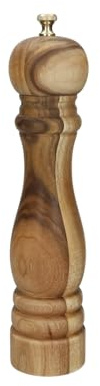 Brandani macinapepe medio manuale in legno di acacia e acciaio inox con macina in ceramica h 27 cm