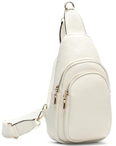 Mabel London Sling Bag For Women & Men - Small Monostrap Rainproof Backpack Crossbody Chest Bag Purse - Juliet (White)