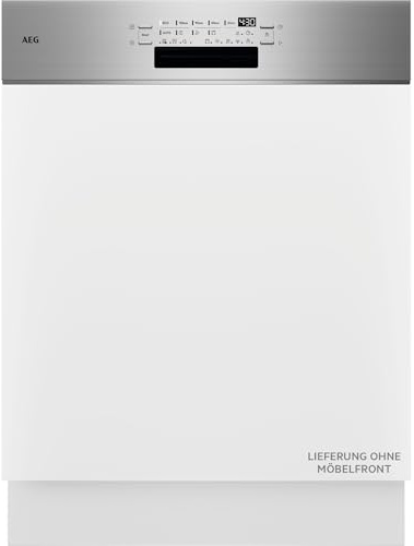 AEG 7000 WiFi Geschirrspüler teilintegriert 60 cm, Flex Körbe, GT7200B1SO | Nur 8,4 L Wasserverbrauch, effiziente Reinigung, smarte Spülmaschine mit App-Steuerung, 42 dB mit ExtraSilent, Glasschutz
