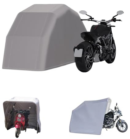 Cobertizo de Almacenamiento para Motocicletas de Alta Resistencia, toldo Unisex para Motocicletas, Gran Carpa Plegable para Guardar Motos, Bicicletas eléctricas(Gray,3.3x1.4x1.9m)