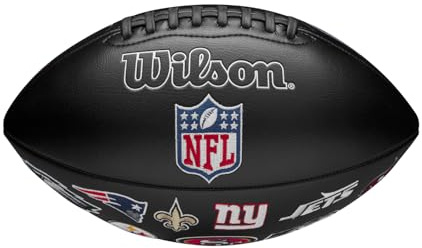 Wilson NFL All Team Patch Football, Premium Composite Schlangenhaut-texturierter Football, Offizielle Größe, Farbe: Schwarz