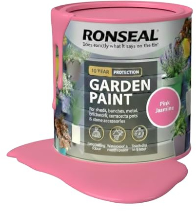 AOC24 2.5L Garden Paint Pink Jasmine, Water Based Outdoor Paints, Long Lasting Weather Resistant, Fast Drying Color for Wood, Bricks, Pots, Anti Crack Peeling DIY Paint (Pink Jasmine, 2.5 L)