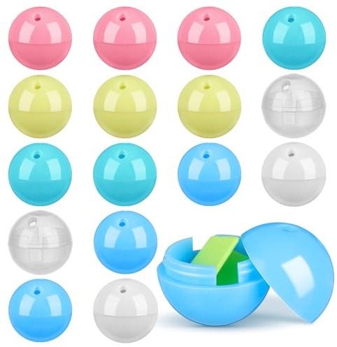 Toyvian Lot de 30 capsules rondes vides en plastique coloré de 15 mm, mini boules en plastique à remplir pour cadeaux de fête, capsules rondes transparentes pour distributeurs automatiques de