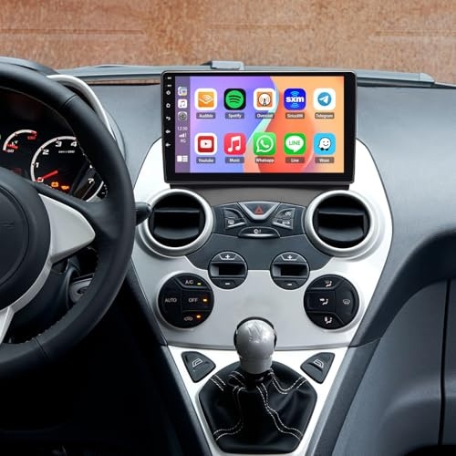 9'' Wireless Carplay Screen Android Auto 2+64GB For Ford Ka 2008-2014 Car Stereo Portable Navigation Radio Video Music Player Bluetooth WiFi, Voice Control, Mirror Link