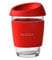 AniSqui Glass Travel Mug, 12oz 350ml Portable Coffee Cup with Lid (Red)