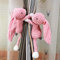 Jstoo Vorhang Raffhalter 2 Stück Hase Vorhangschnalle Fensterdekoration Kinderzimmer Gardinenhalter mit Klettverschluss Fenstervorhang Schnalle Seilclips Plüsch Vorhanggurte Babyzimmer-Rosa Hase