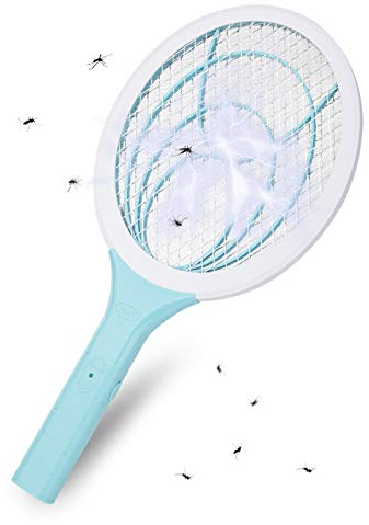 Mafiti MS100 Raqueta eléctrica Abeja. Superficie Multicapa Que Garantiza Seguridad y Facilidad de Uso. para Exterior e Interior (Blue)