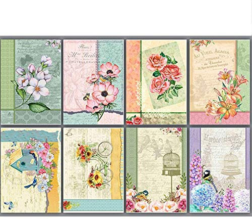 CrafTreat Lavendel-Decoupage-Papier zum Basteln – verträumte Blumen – Größe: A4 (8,3 x 11,7 Zoll), 8 Stück – florales Decoupage-Papier für Möbel, Holz und Scrapbooking