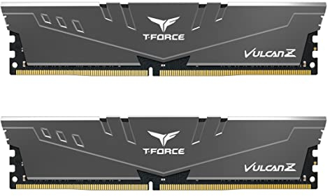 TEAMGROUP Team T-Force Vulcan Z DDR4 Gaming Memory, 2 x 8 GB, 3200 Mhz, 288 Pin DIMM, Grey