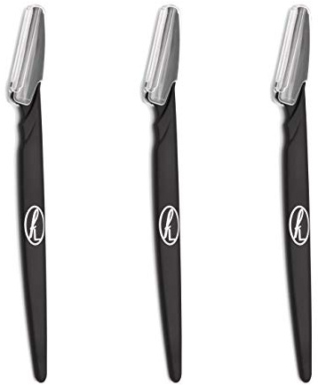 Fine Lines - Eyebrow Razor - Pack of 3, Black | Face Razors for Women, Manual Shavers before Makeup | Eyebrow Shaper, with Dermaplaning Razors for Face | Facial Hair Remover