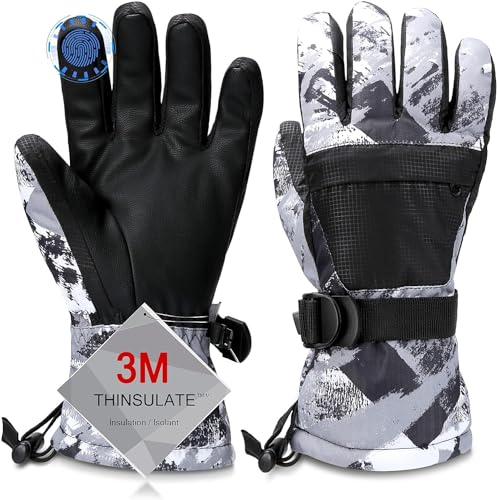 Odtmger Skihandschuhe, Wärmste wasserdichte und Atmungsaktive Schneehandschuhe für Kaltes Wetter, Passt Sowohl Männern als auch Frauen, für Eltern-Kind-Outdoor