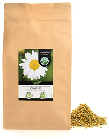 Alpi Nature Camomilla Tisana 500g, Camomilla Fiori Essiccati di Alta Qualità, Tè Sfuso