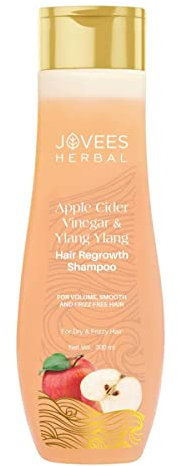 Jovees Apple Cider Vinegar & Ylang Ylang Hair Regrowth Shampoo | Size: 300ml x Pack of 1 | Strengthens & Repairs Hair Strands | Deep Cleans Oily Hair | Reduces Dandruff | All Hair Types