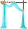 Querbehang 70*550cm, Hochzeitsbogen Vorhang Deko, Hochzeit Vorhang Chiffon Stoff, Vorhänge Hochzeit Bogen, Vorhang Organza Stoff Tüll Dekorationen Party Hintergrund Traubogen Dekostoff (Himmelblau)