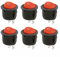 6x Kippschalter Wippschalter 2 polig rund, Rot Schwarz Weiß ON/OFF 6A/250V Kunststoff push Button Switch | schwarz-rot