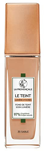 La Provençale Bio Le Fond de Teint Pflegeleicht – 97% Inhaltsstoffe natürlichen Ursprungs – mittlere Deckkraft – für alle Hauttypen – mit Bio-Olivenöl AOP Provence – Farbton 35 Sand – 30 ml