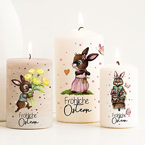 ilka parey Kerzen Tattoo Ostern Ostereier Hasen Schmetterlinge - Kerzentattoos Ostern - A4 Stickerbogen DIY für Kerzen oder Keramik - Erschaffen Sie unvergessliche Ostermomente (kst61)