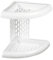 Mensola angolare per Doccia, Bagno con Gancio, scaffale 2 Piani in plastica Bianca, Portaoggetti Sapone, Shampoo, bagnoschiuma, Colore Bianco 21,5x21,5x24cm