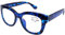 DOOViC Blue Light Computer Glasses Blue Tortoise Wide Frame Large Lens Spring Hinge No Magnification Glasses for Women/Men +0.0
