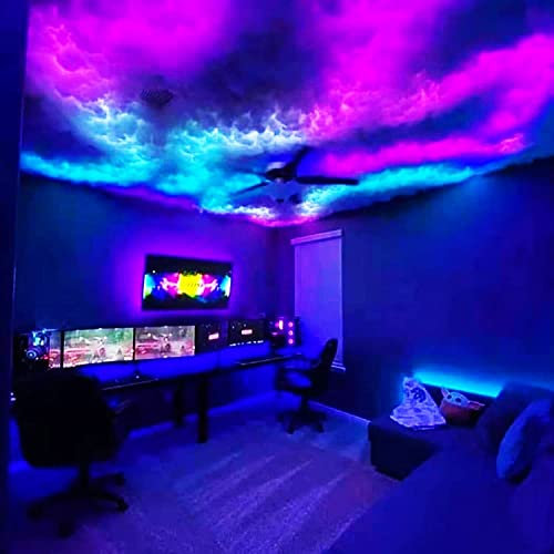 Lampe Cloud Thunder RVB, lumière LED Thundercloud 3D, lumières de nuage créatives bricolage avec télécommande, lampe de nuit LED Cloud avec couleur réglable, technologie de salle de jeu Sense RGB 5m
