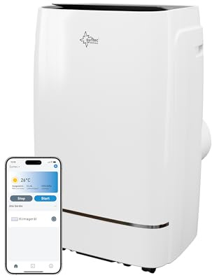 Suntec Wellness Mobiles Klimagerät Advance 12000 BTU APP - Klimaanlage mobil und leise mit Smart App Steuerung – Entfeuchter für Räume bis 60 qm – Mobile Kühlung & Heizung für zuhause – 12.000 BTU