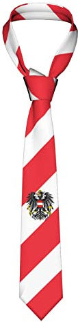 FWJZDSP Österreich-Flagge, österreichische gestreifte Krawatte, Herren-Krawatten, Herren-Party-Business-Krawatten, weiche Skil-Krawatte