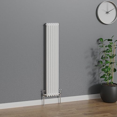 WarmeHaus Radiatore Tradizionale Bianco Verticale Tripla Colonna Ghisa Radiatori Riscaldamento Centralizzato 1500x292mm