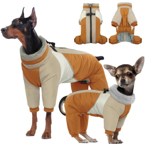 Kuoser Wasserdichter Hundemantel, Wärmer Hundemantel Für Kleine Hunde, Wasserdicht Hundemantel Winter, Hundemantel Mit Geschirr, Moden Hundejacke, Reflektierend Hundejacke Kleine Hunde, Braun L