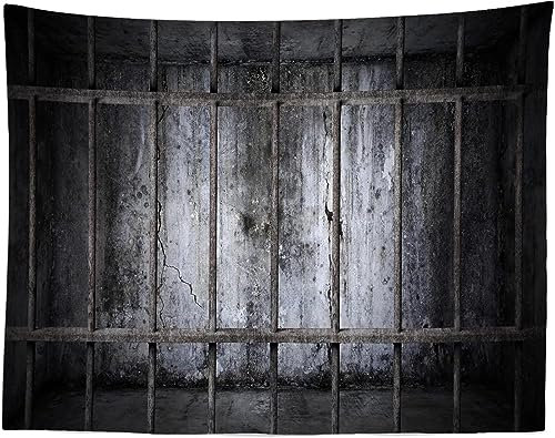 Sxakswol Wandteppich Groß Gefängnis Wandteppich 260x240 Wandbehang Retro-Muster, Tapisserie 3D Wandtuch Aesthetic Wandteppiche für Wohnzimmer Schlafzimmer Wohnheim Wanddeko