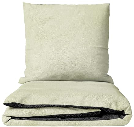 Leonado Vicenti Winter Bettwäsche Thermo Fleece Uni Flauschige Wendebettwäsche Set warm Bezug kuschelig, 2teilig, 155x200 cm