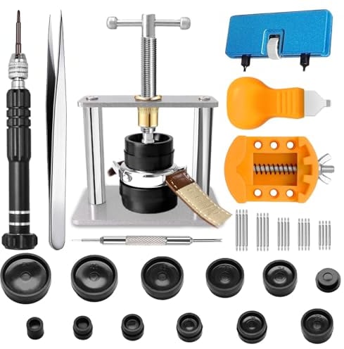 Watch Repair Kit, GLDCAPA Watch Press Tool Set, Watch Case Opener, Watch Battery Replacement, Watch Band Replacement Tool, Watch Repair Screwdriver, Watch Back Remover Holder, Spring Bar, Tweezers