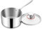 Homikit Cacerola con mango de 16 cm, 3 capas, acero inoxidable, tapa de cristal, olla de inducción de 1,9 L, sin revestimiento, para todo tipo de fuegos para cocinar