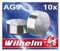 10 x Wilhelm AG9 LR45 LR936 1,5V Batterie Knopfzelle Knopfbatterie Alkaline 11,5 x 2,1mm