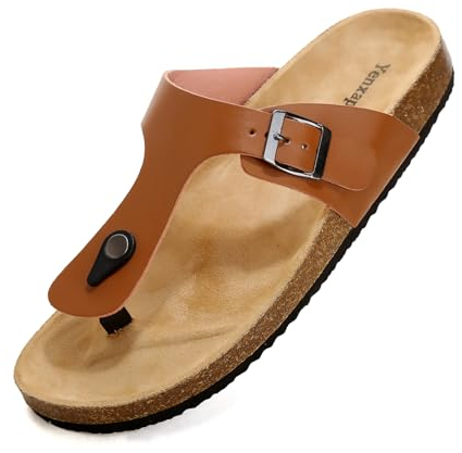 Jifenkla Tongs Mode Femme Homme Confortable Claquette Cuir Chaussure en Liège été