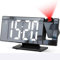 BYZESTY Projektionswecker, Wecker Digital mit Projektion, LED Spiegel-Digitaler Wecker mit Datum, Temperaturanzeige, Snooze, 3 Helligkeit, USB-Betriebener Projektionsuhr für Schlafzimmer (Black)