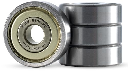 XiKe 4er-Pack 6300ZZ Kugellager 10x35x11mm, doppelt metalldicht | 100Cr6 Chromstahl · werksgeschmiert · Toleranzklasse P6 (ABEC-3) · rostgeschützt · langlebig · stoßsichere Verpackung
