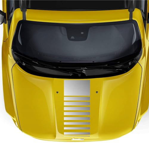 Kit 1 Adesivo cofano compatibile con Jee Renegade 4x4 fascia davanti laterale portiere portiera Fuoristrada Fiancate Cofano auto Decal off road stripe striscia 2327 (090 Argento)