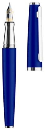 Otto Hutt Design 06 Füllfederhalter Glanz Klassisch blau, mit Schaft aus Aluminium-Vollmaterial, Kappe und Beschlagteile Platin beschichtet, Stahlfeder, Federstärke: F, 028-11761