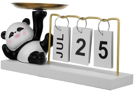 ULDIGI Adorable Statue de Panda Ornement de Calendrier Assiette à collation décorative Plateau à clés